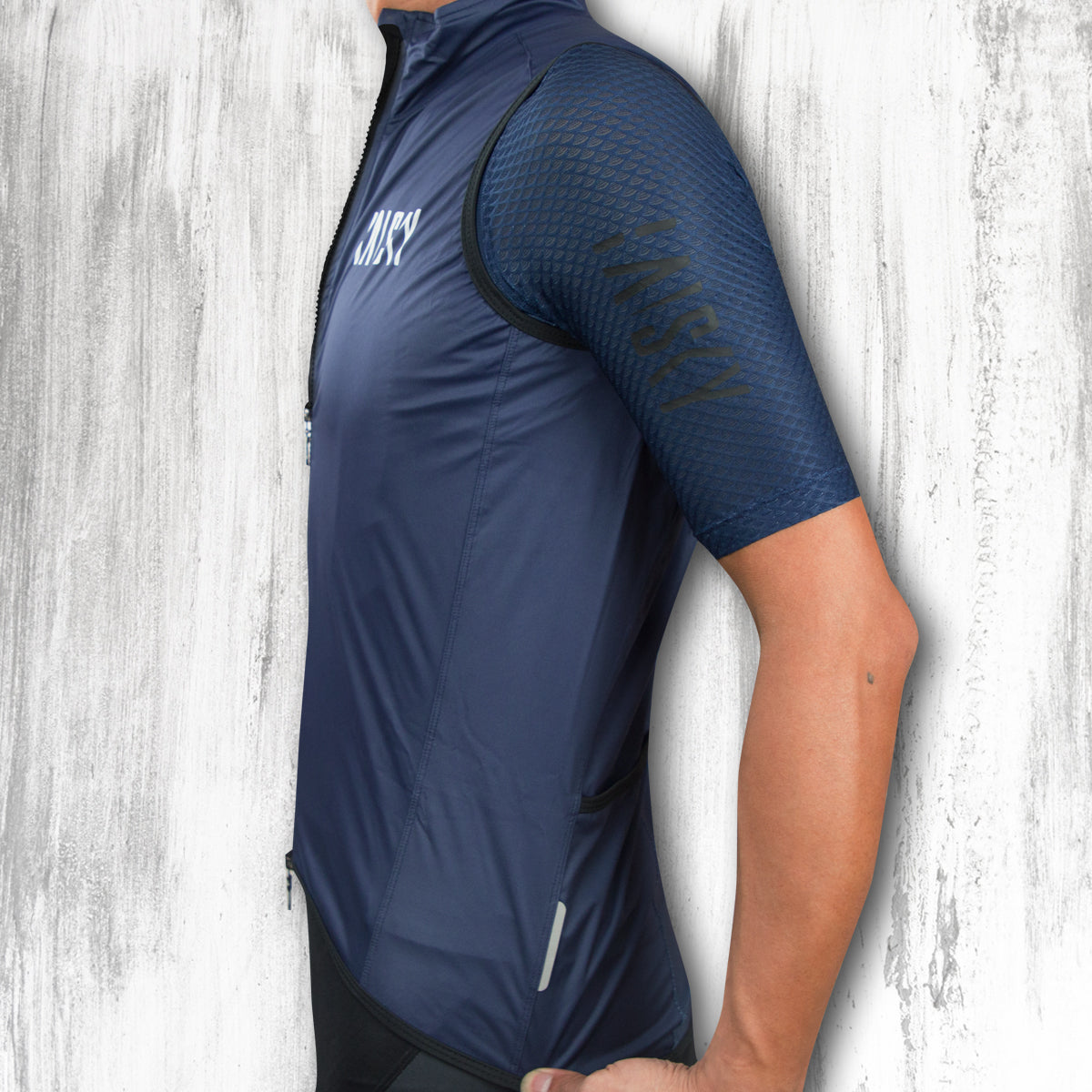 Baisky Men Double zipper Wind Vest - TRMV1280 BK Blue
