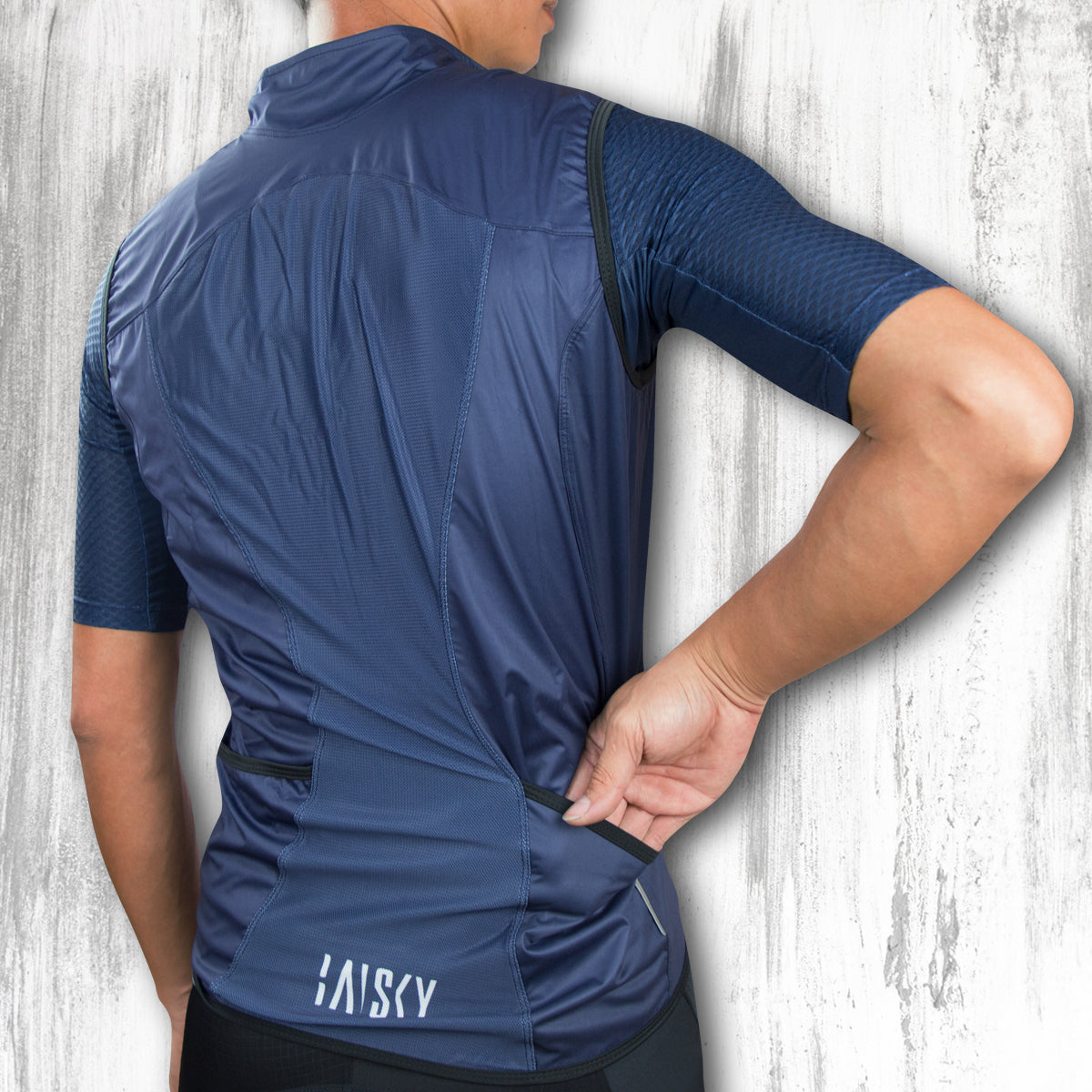Baisky Men Double zipper Wind Vest - TRMV1280 BK Blue