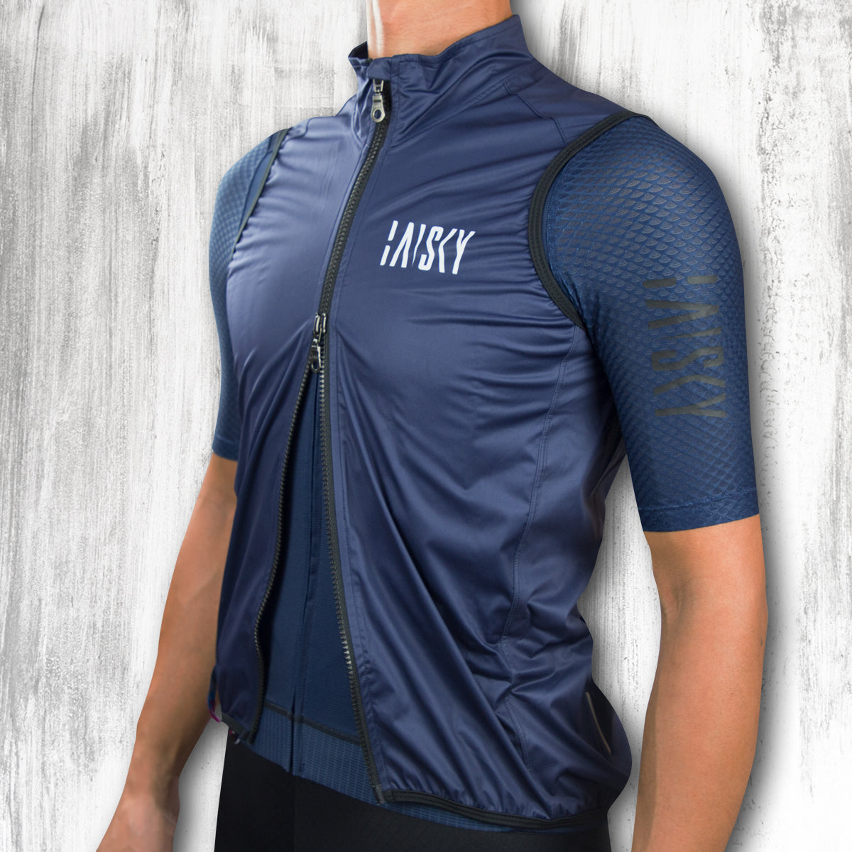 Baisky Men Double zipper Wind Vest - TRMV1280 BK Blue