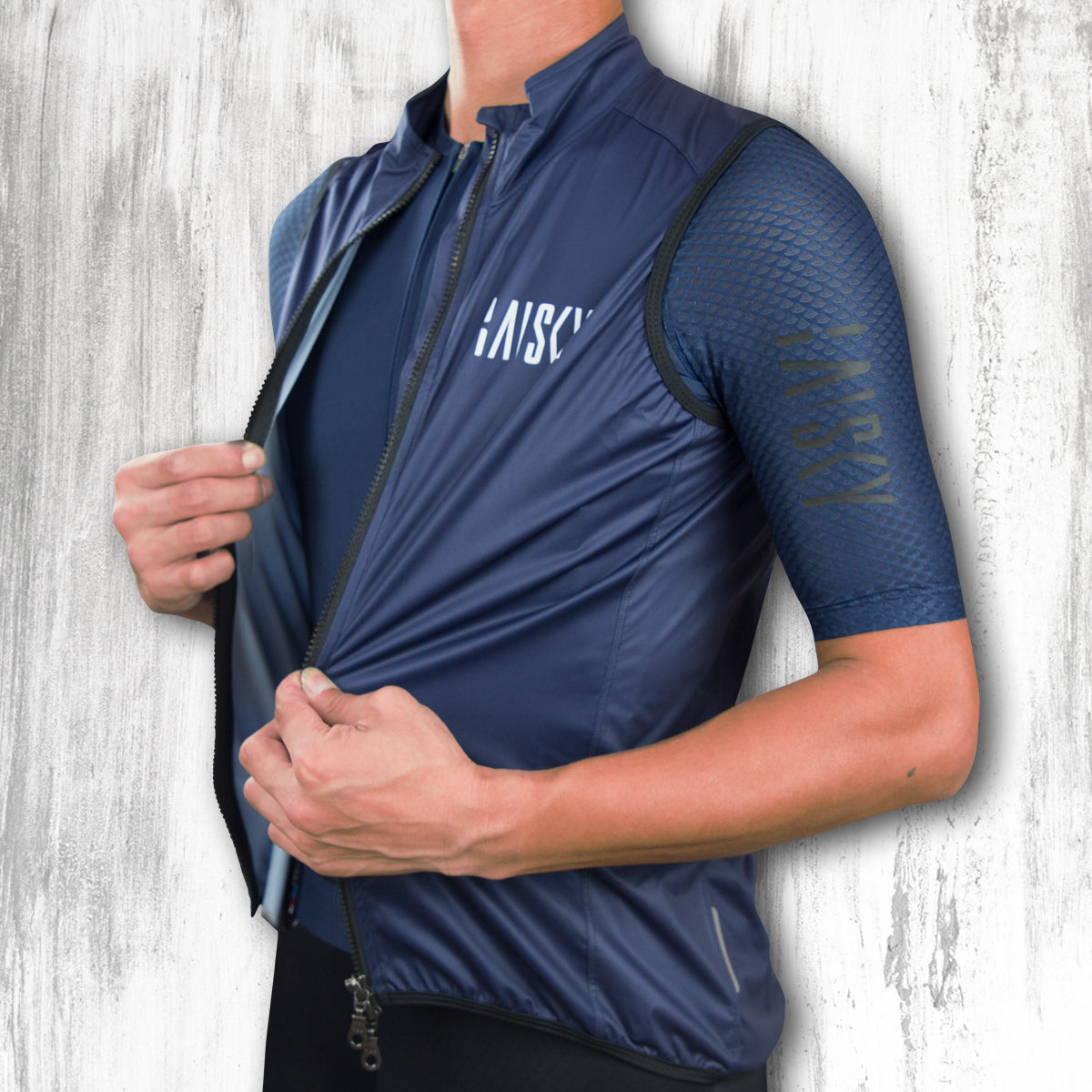 Baisky Men Double zipper Wind Vest - TRMV1280 BK Blue